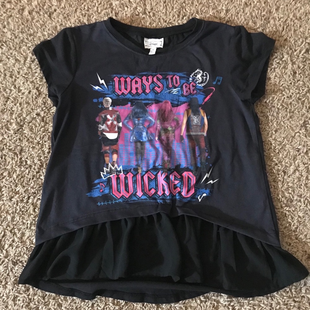 Disney Descendents short sleeve ruffle hem shirt.
